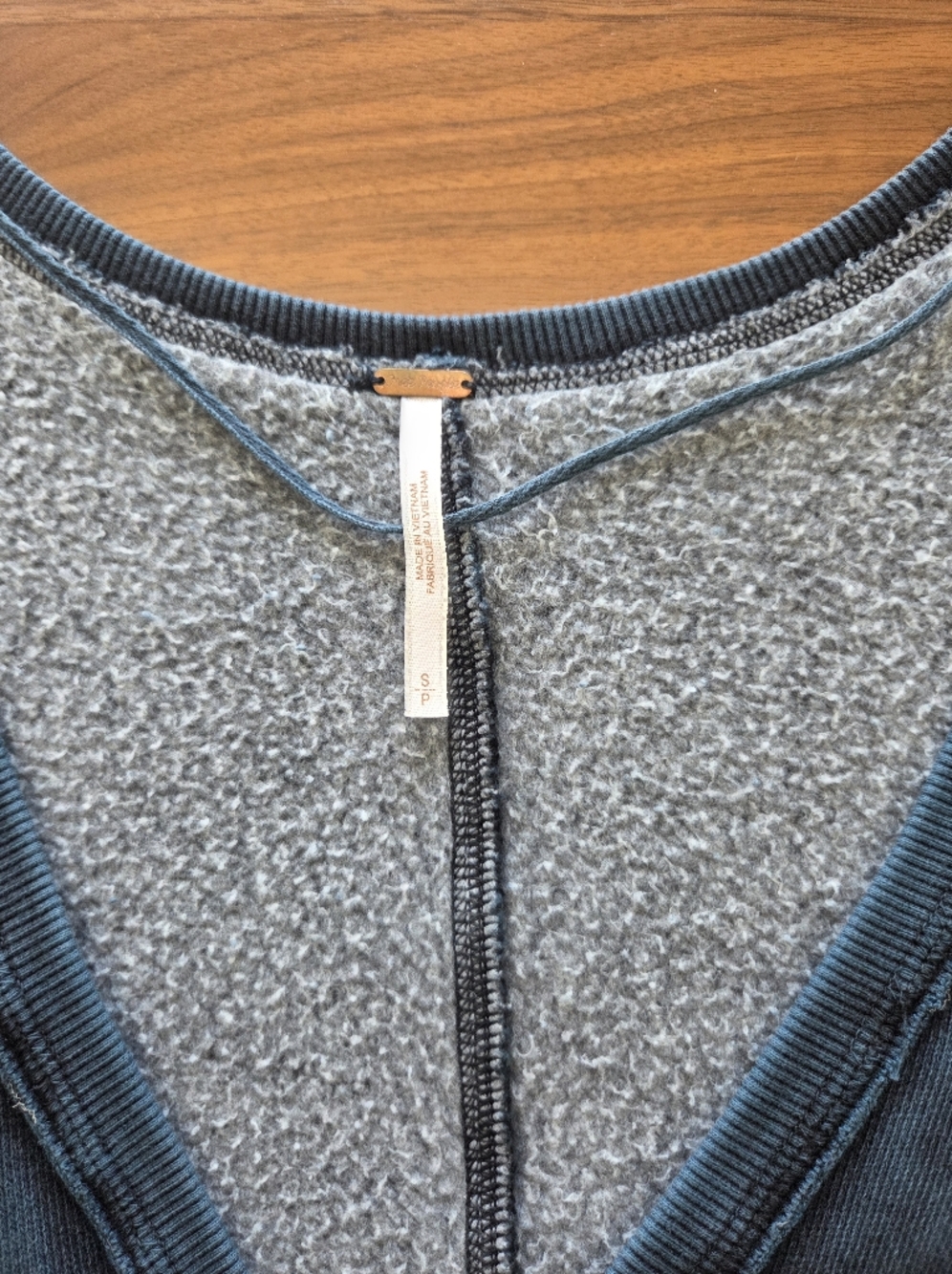 Free People Westeros Pullover V-neck Oversized Sweatshirt, Indigo Blue, Small - Picture 5 of 9